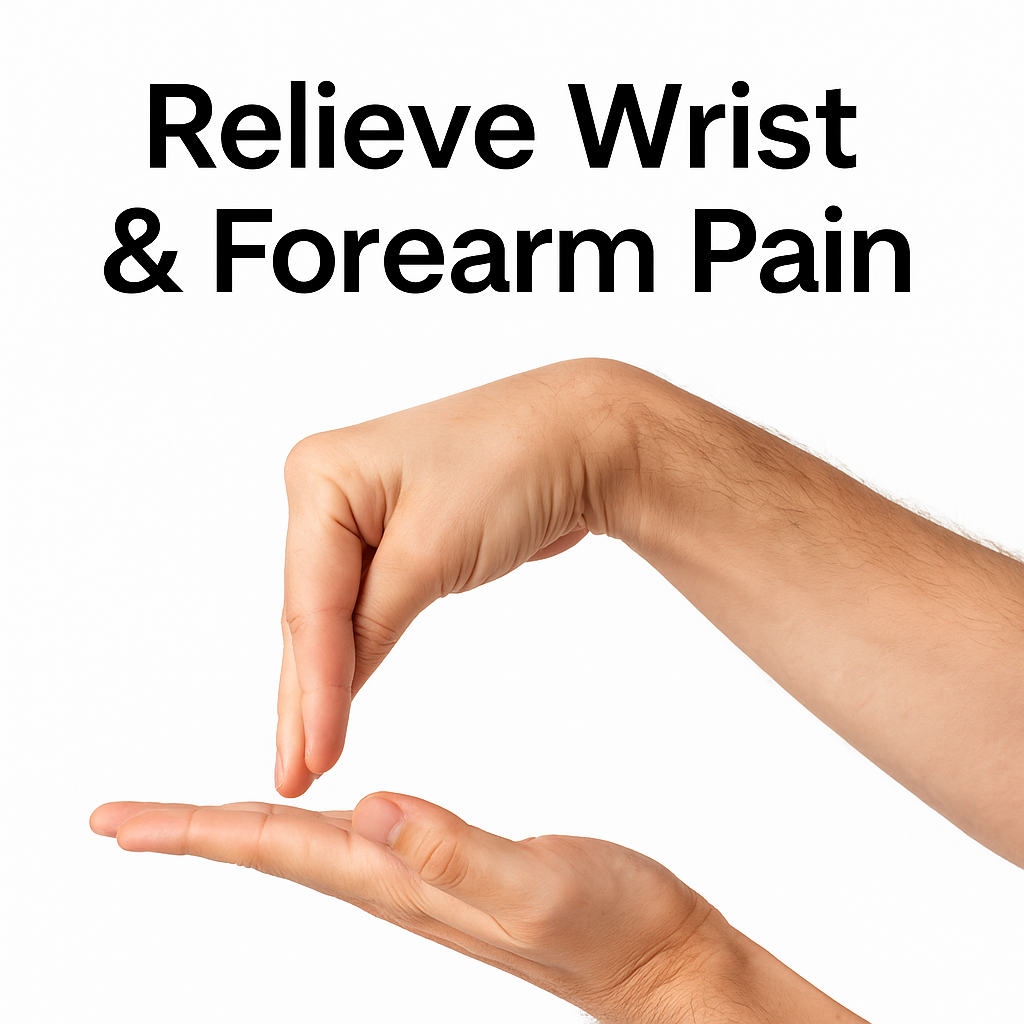 Wrist flexor stretch to relieve wrist and forearm pain from overuse